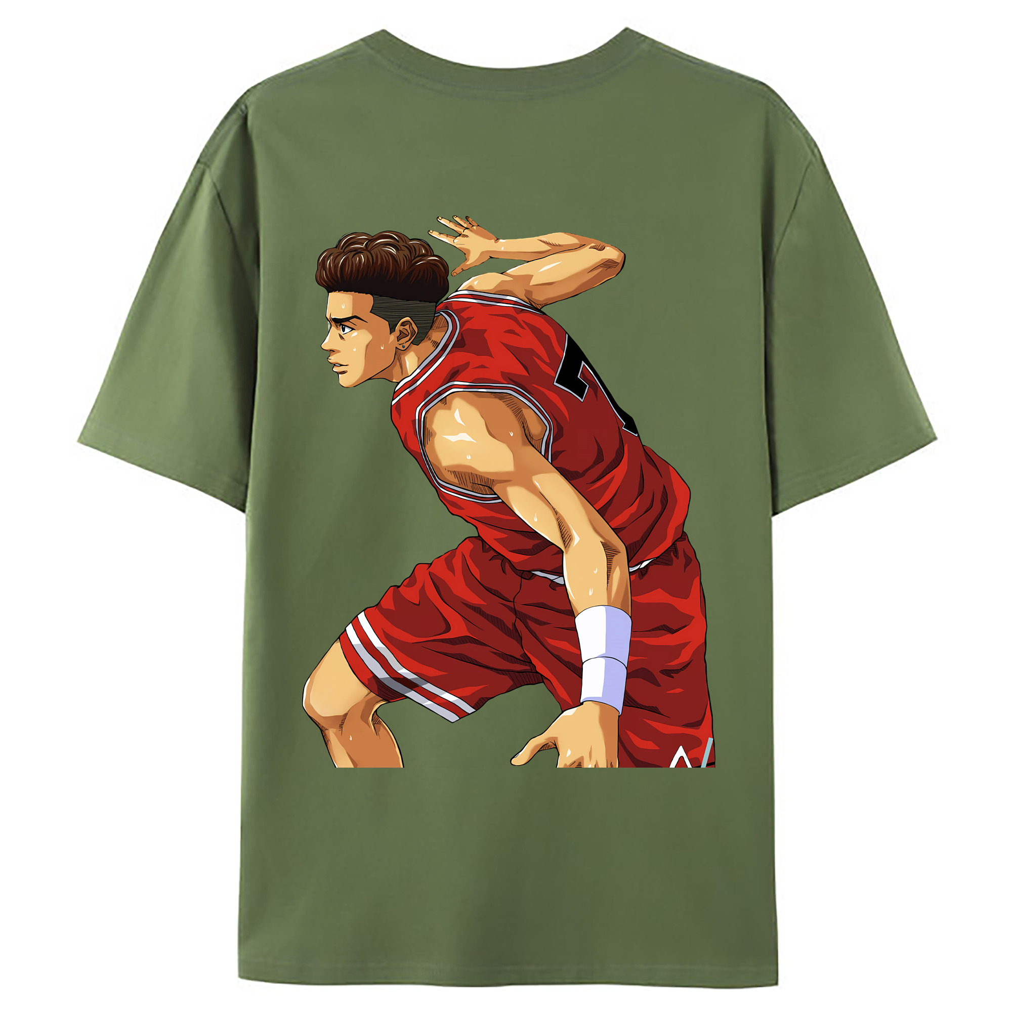 （画像用） SLAM DUNK／スラムダンク 綿100％ メンズ半袖Tシャツ（バックプリント） 通気性